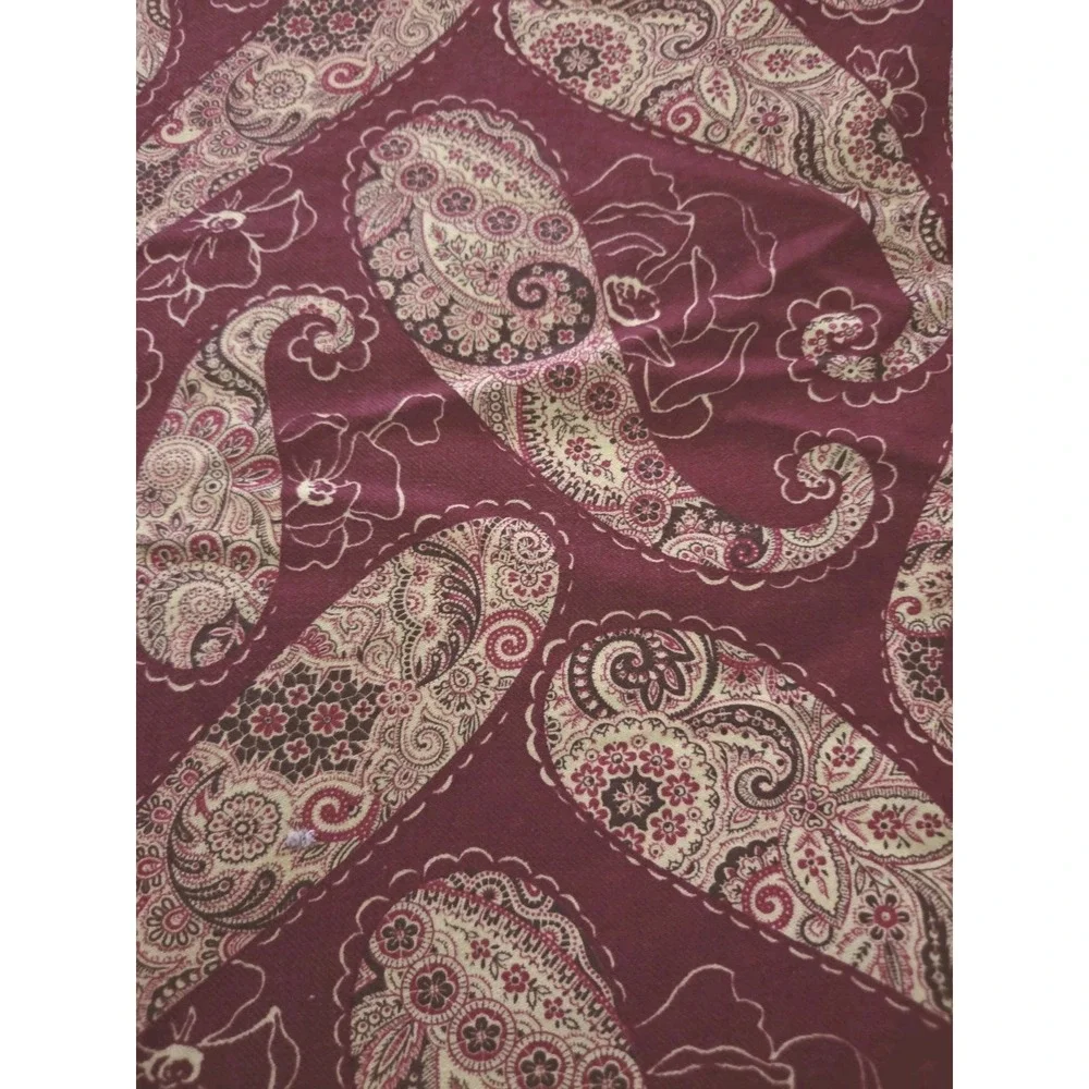 Zina Vasi 70x90 Tablecloth 12 Napkins Red Paisley Thick Cotton Holiday Old World